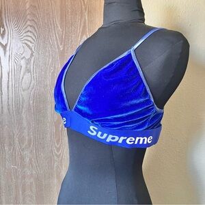 Blue velour bralette